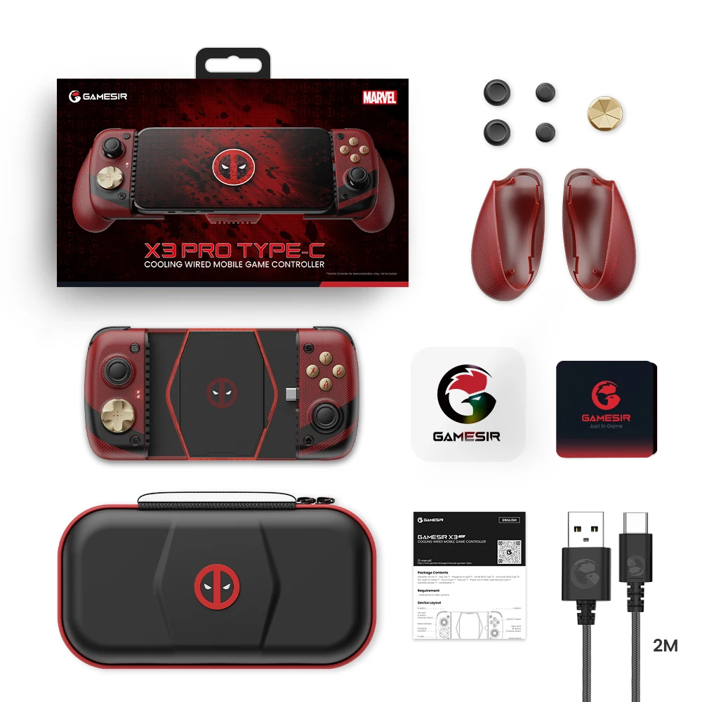 GameSir X3 Pro Deadpool Type-C Wired Controller with a 900mm2 Cooling Plates of 12W Power for iPhone 15 Series Android Phones GameSir X3 Pro Deadpool Type-C Wired Controller with a 900mm2 Cooling Plates of 12W Power for iPhone 15 Series Android Phones - Image 1