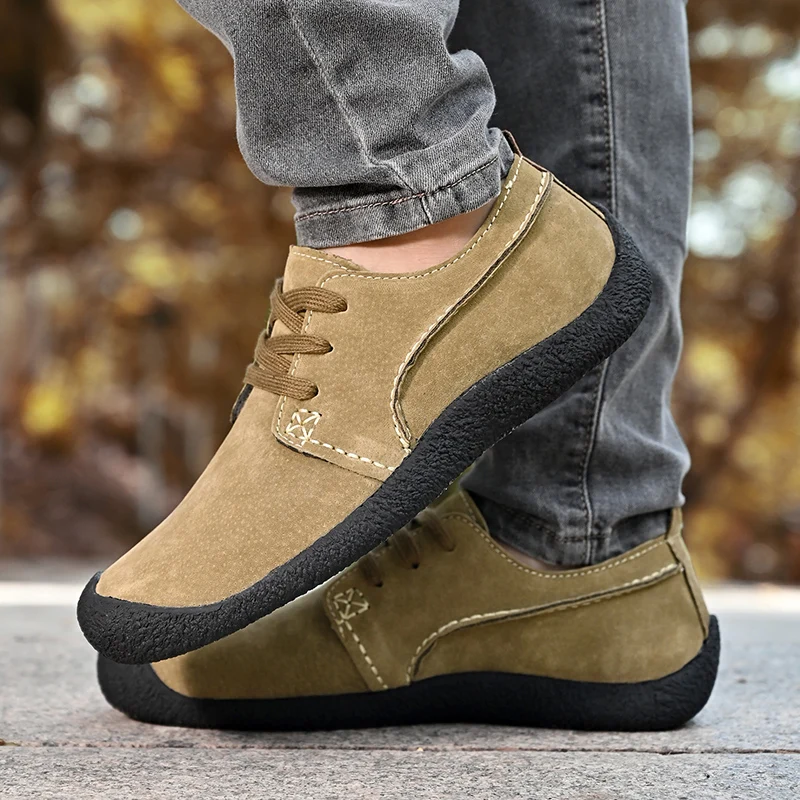 Men's Casual Shoes Sneakers Fashion Suede Leather Loafers Comfortable Flat Driving Shoes Zapatos De Hombre Large Size Men Shoes Men's Casual Shoes Sneakers Fashion Suede Leather Loafers Comfortable Flat Driving Shoes Zapatos De Hombre Large Size Men Shoes - Image 1