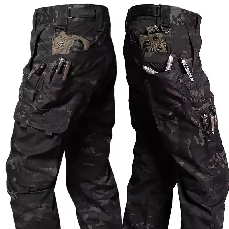 Multi-pocket Work Pants Men Waterproof Straight-leg Cargo Pants Outdoors Wear-resistant Hiking Casual Pants Spring Male Joggers Multi-pocket Work Pants Men Waterproof Straight-leg Cargo Pants Outdoors Wear-resistant Hiking Casual Pants Spring Male Joggers - Image 1