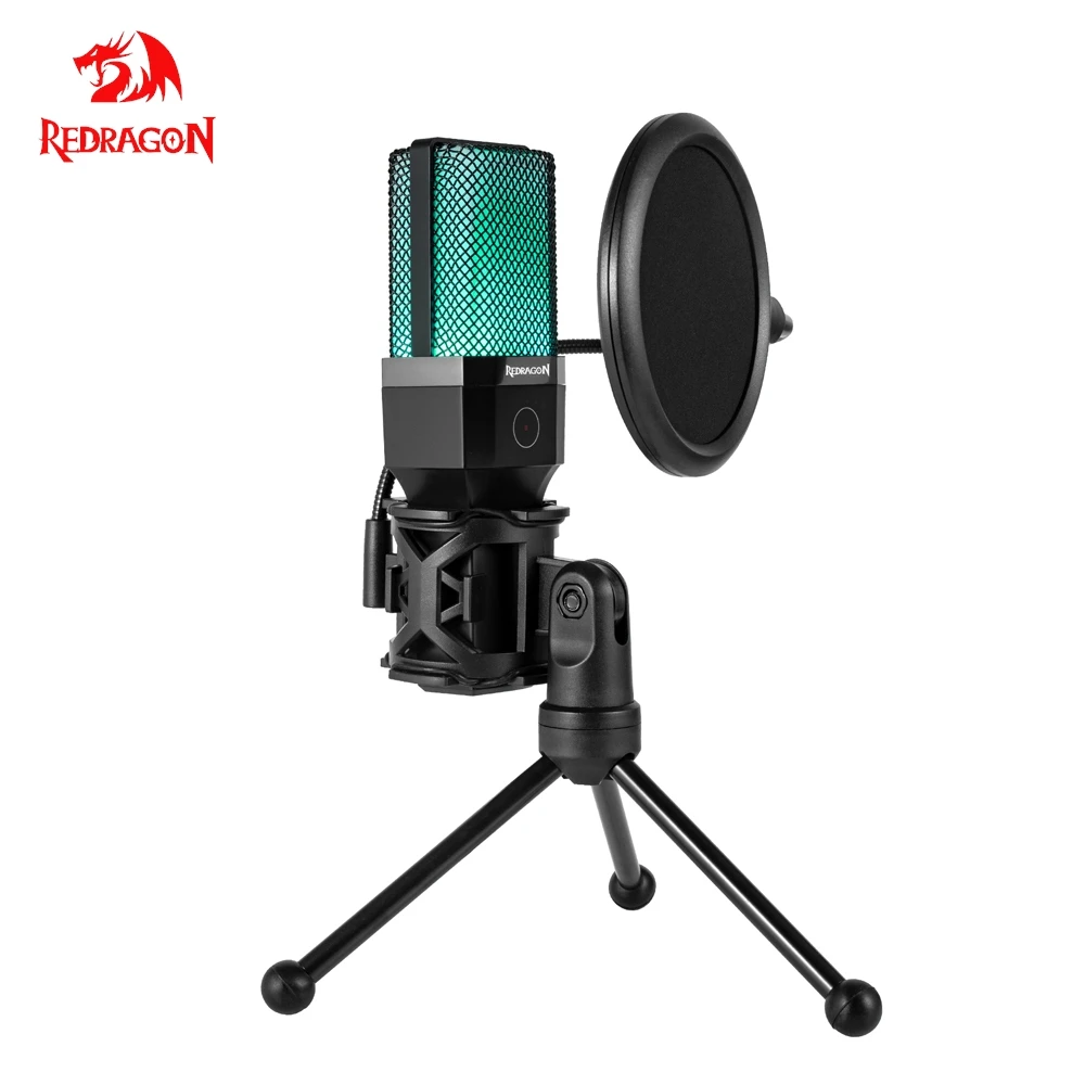 REDRAGON ADNE GM212 USB RGB Gaming PC Streaming Microphone For Computer laptop Cardioid Condenser Recording Desktop Mic Mute PC REDRAGON ADNE GM212 USB RGB Gaming PC Streaming Microphone For Computer laptop Cardioid Condenser Recording Desktop Mic Mute PC - Image 1