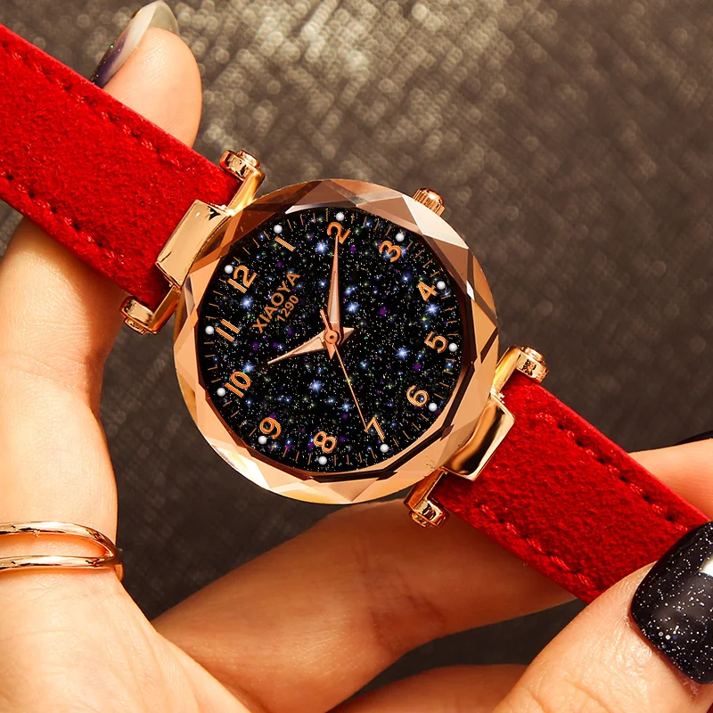 Xiaoya Women's Watches Personality Romantic Starry Sky Watches Women Rhinestone Face Leather Band Quartz Wistwatch Reloj Mujer Xiaoya Women's Watches Personality Romantic Starry Sky Watches Women Rhinestone Face Leather Band Quartz Wistwatch Reloj Mujer - Image 1