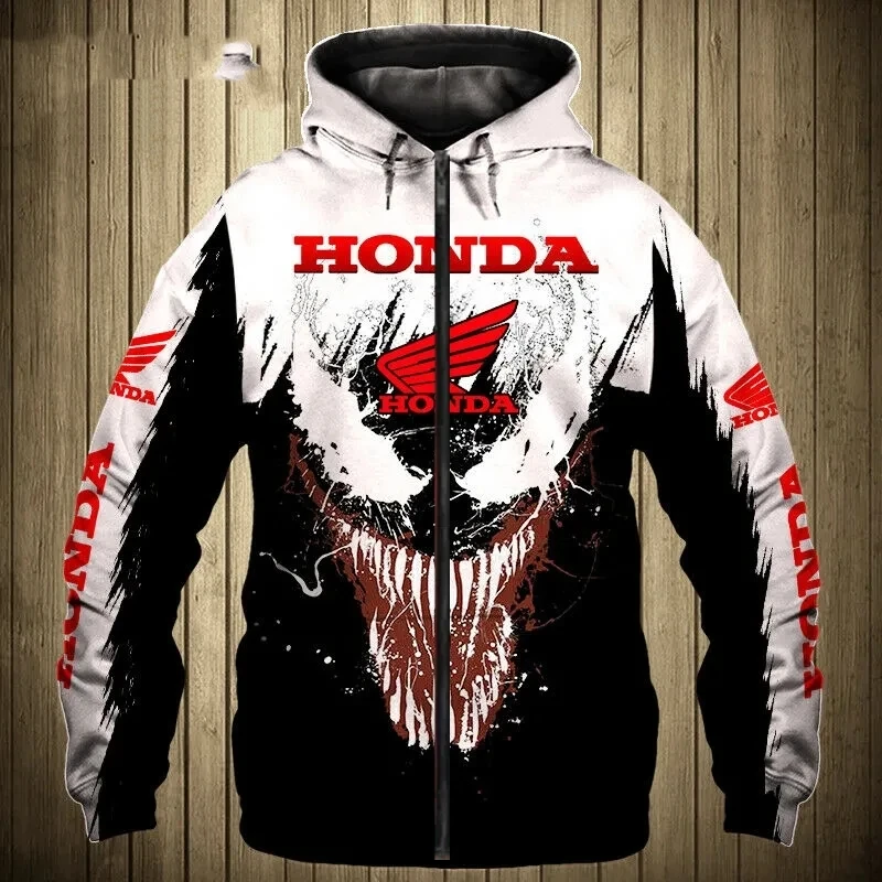 2026 New Fashionable Honda Logo Spring and Autumn Coat 3D Printed Trendy Casual Street Men's Loose Zipper Hoodie Fashion Hoodie 2026 New Fashionable Honda Logo Spring and Autumn Coat 3D Printed Trendy Casual Street Men's Loose Zipper Hoodie Fashion Hoodie - Image 1