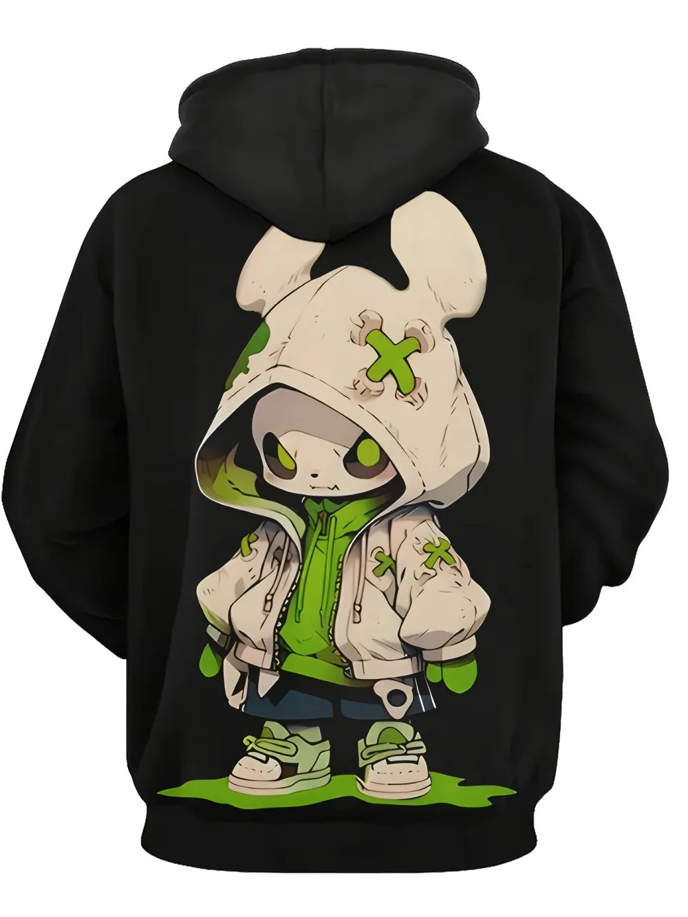 Autumn/winter men's fashion cartoon character print soft, comfortable, breathable hooded sportswear outdoor urban Autumn/winter men's fashion cartoon character print soft, comfortable, breathable hooded sportswear outdoor urban - Image 1