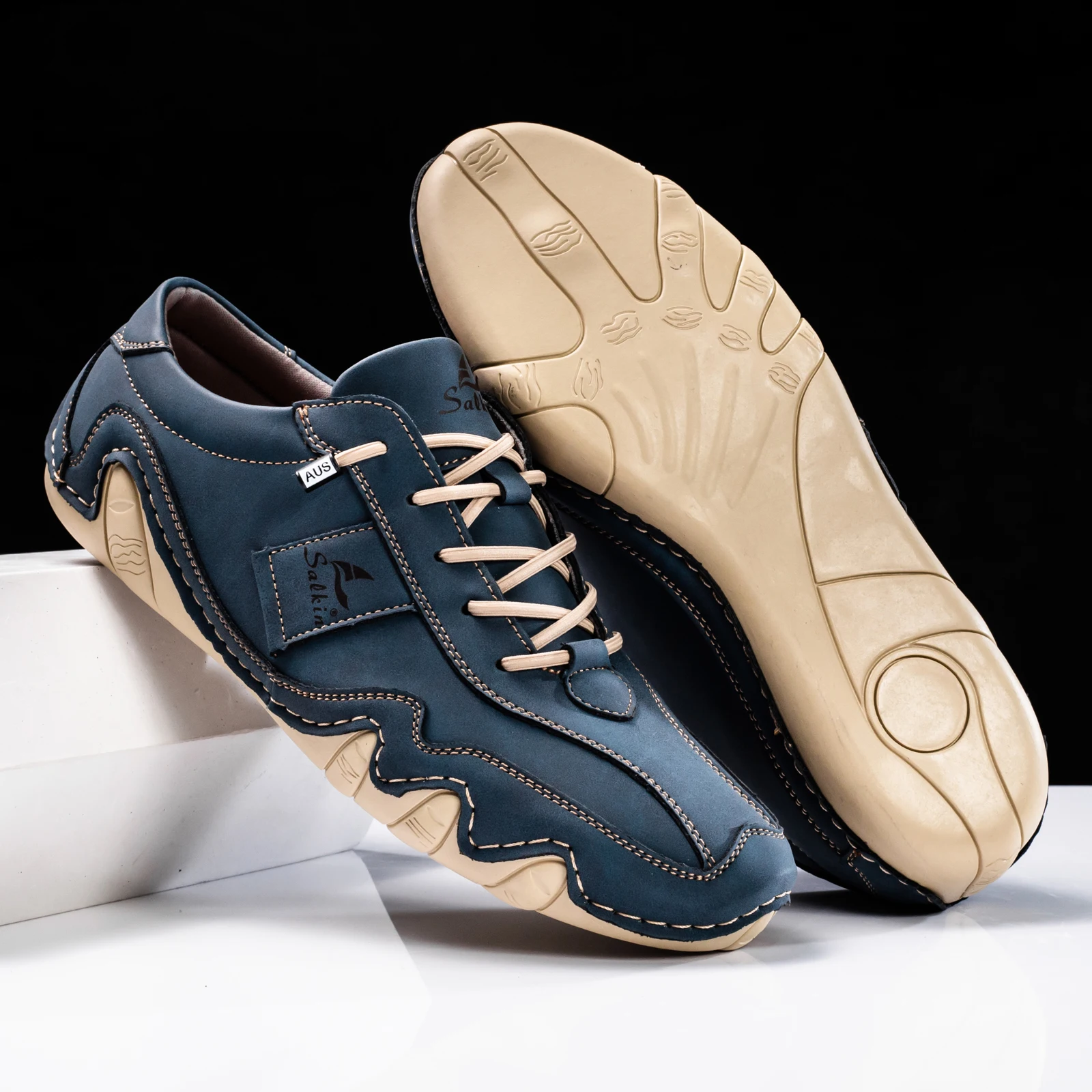 Men's Flat Casual Shoes Handmade PU Leather Comfortable Loafers Outdoor Men Shoes Breathable Men Moccasins Men's Sneakers Men's Flat Casual Shoes Handmade PU Leather Comfortable Loafers Outdoor Men Shoes Breathable Men Moccasins Men's Sneakers - Image 1