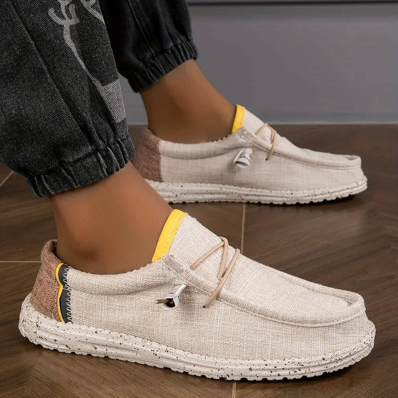 Men's Shoes Canvas Loafers Comfortable Breathable Men's Casual Shoes Driving Shoes Vulcanized Shoes Flat Shoes Men Walking Shoes Men's Shoes Canvas Loafers Comfortable Breathable Men's Casual Shoes Driving Shoes Vulcanized Shoes Flat Shoes Men Walking Shoes - Image 1