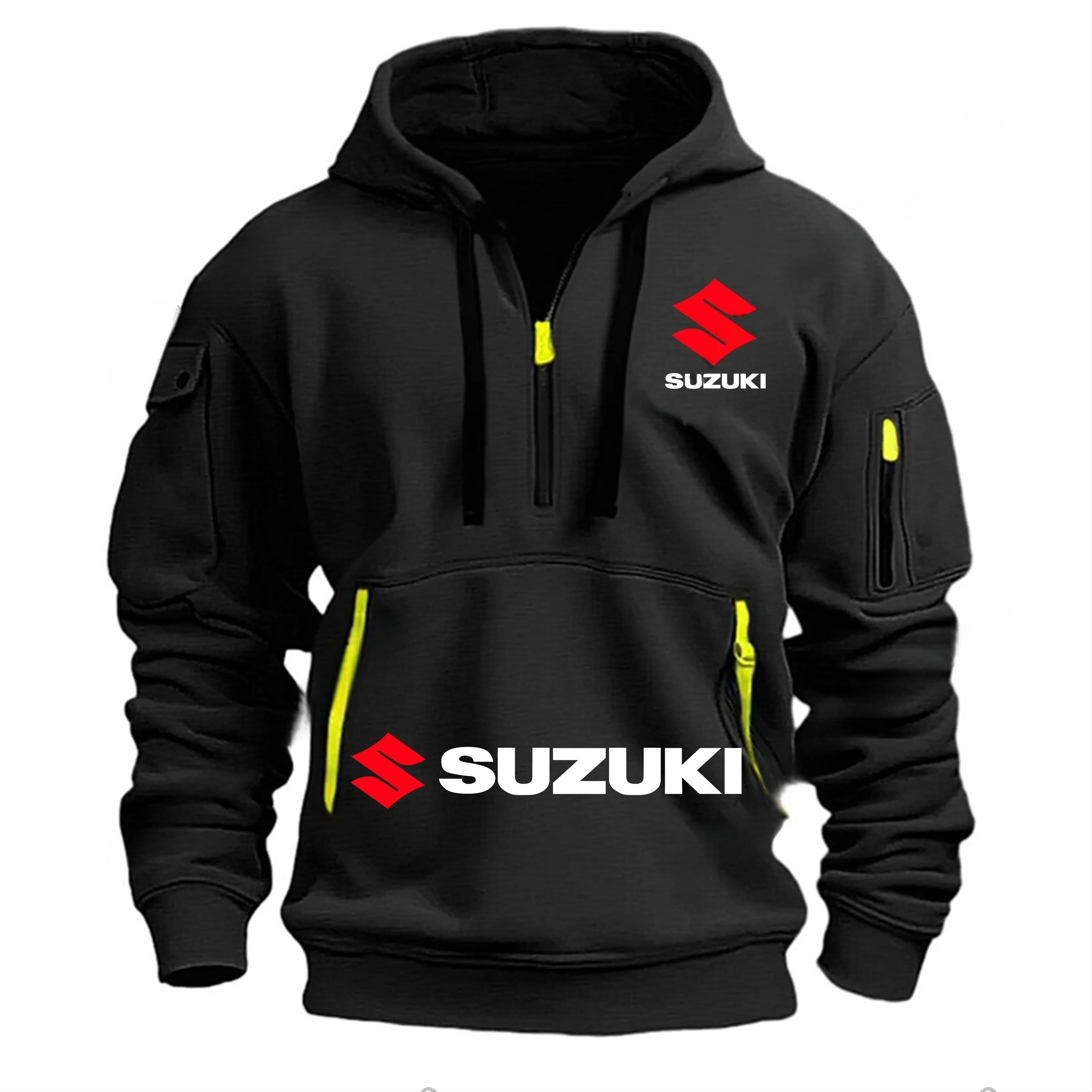 Suzuki Men's Hoodie Outdoor Motorcycle Riding Suit: Soft, Comfortable, Breathable, Stylish Autumn/Winter Style Suzuki Men's Hoodie Outdoor Motorcycle Riding Suit: Soft, Comfortable, Breathable, Stylish Autumn/Winter Style - Image 1